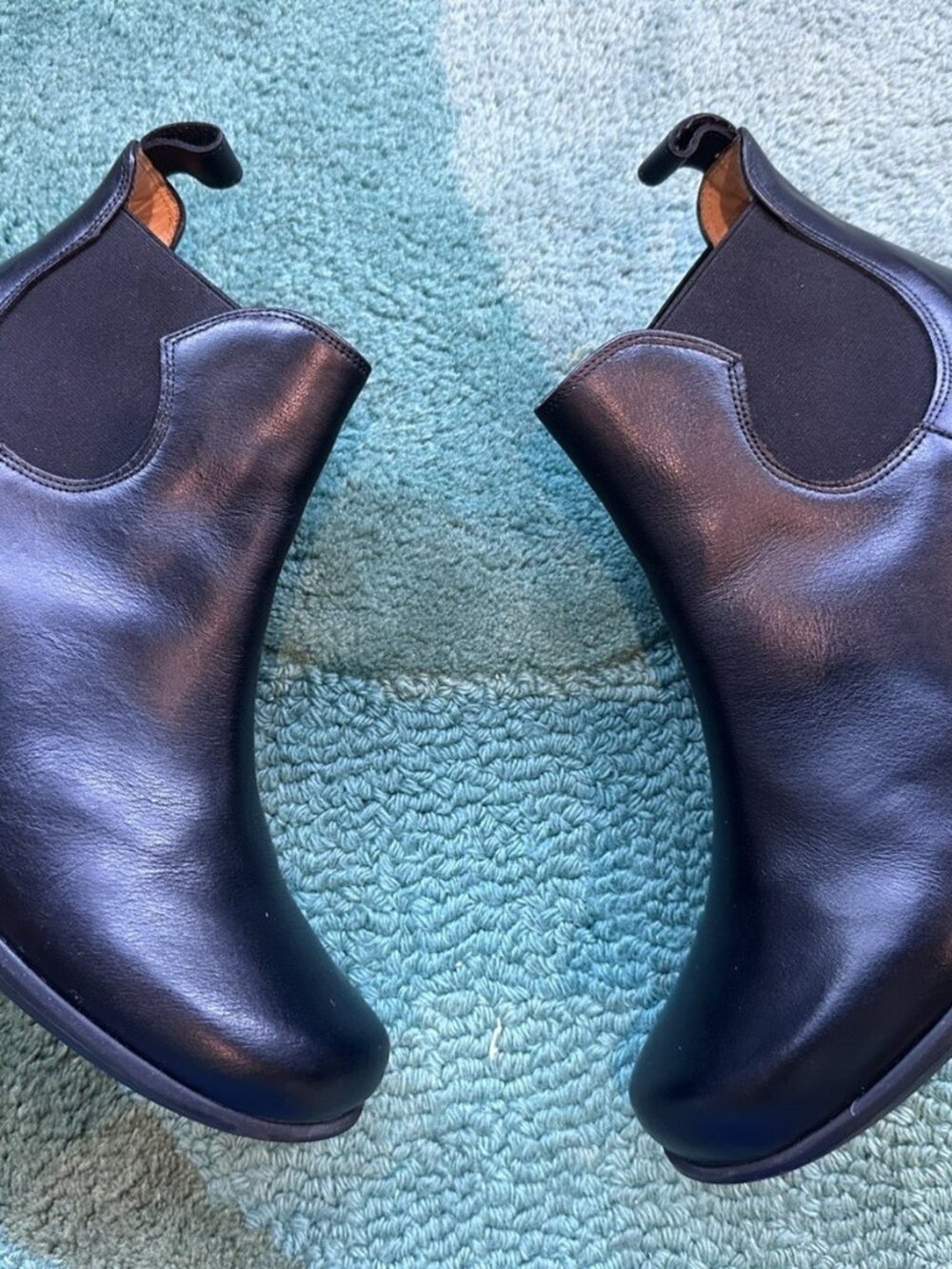 John Fluevog Danke Wearever Chelsea Boot Black Leather 8.5 (fits 7.5)